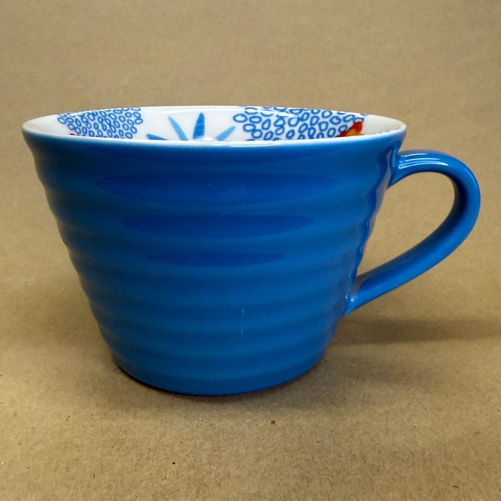 Starbucks Blue Floral Ribbed Mug-2007