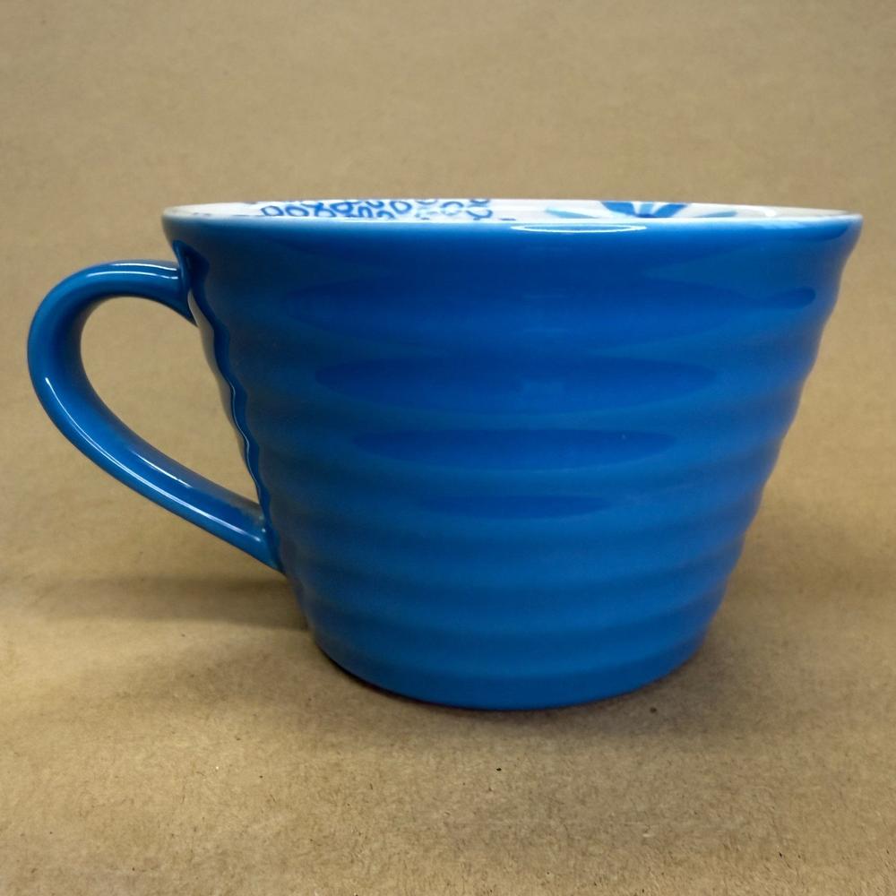 Starbucks Blue Floral Ribbed Mug-2007