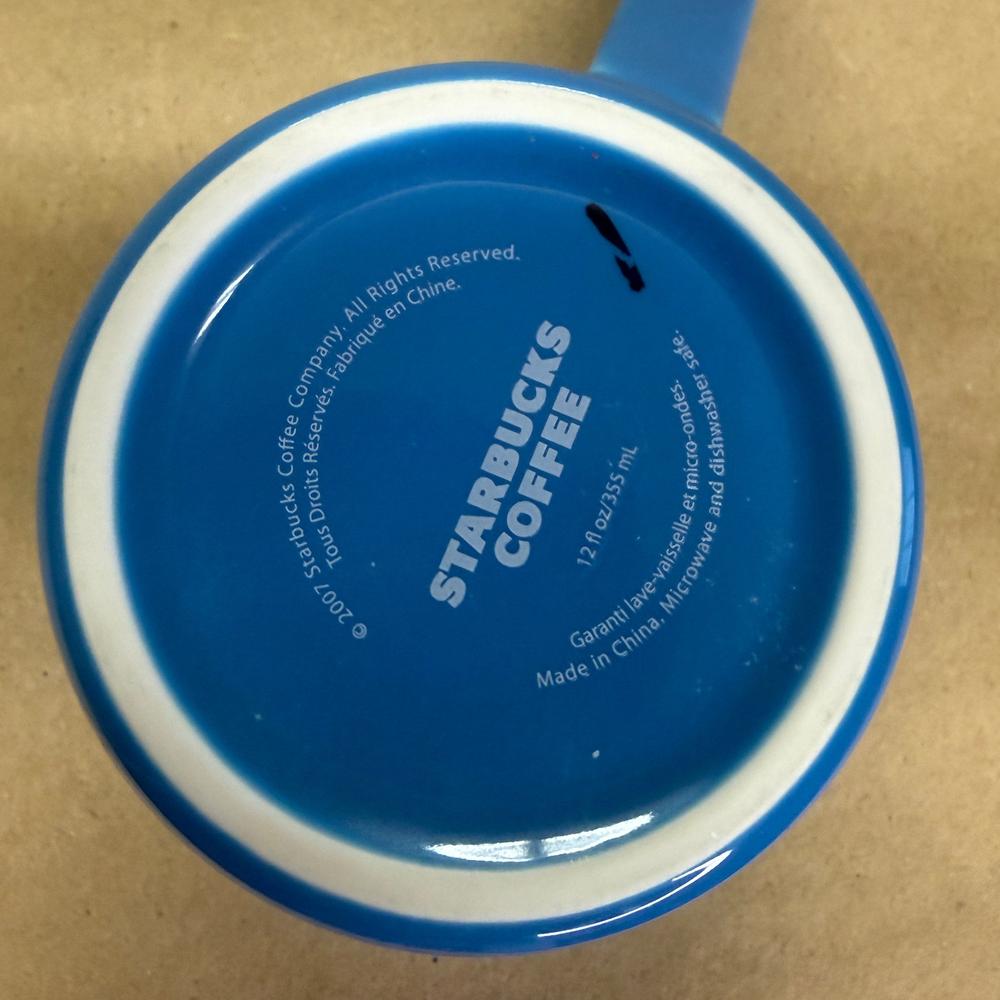 Starbucks Blue Floral Ribbed Mug-2007