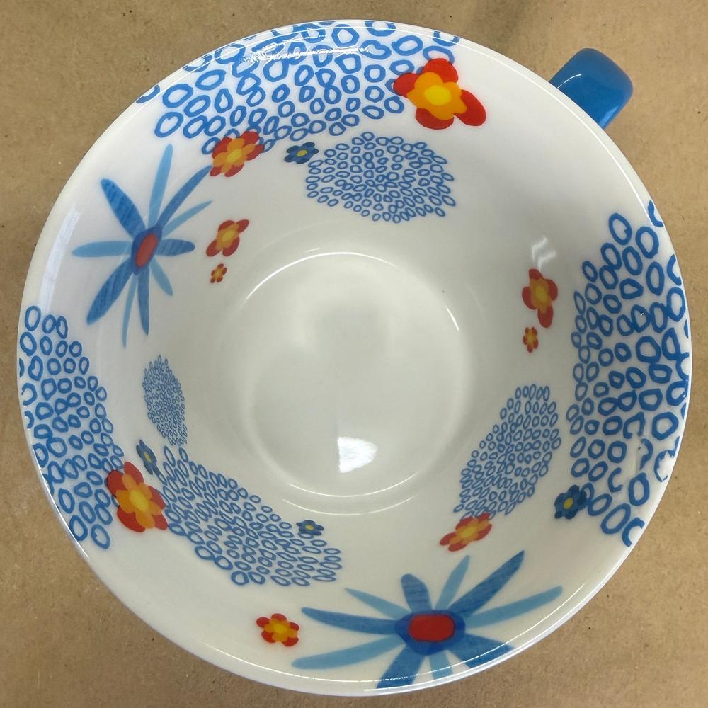 Starbucks Blue Floral Ribbed Mug-2007