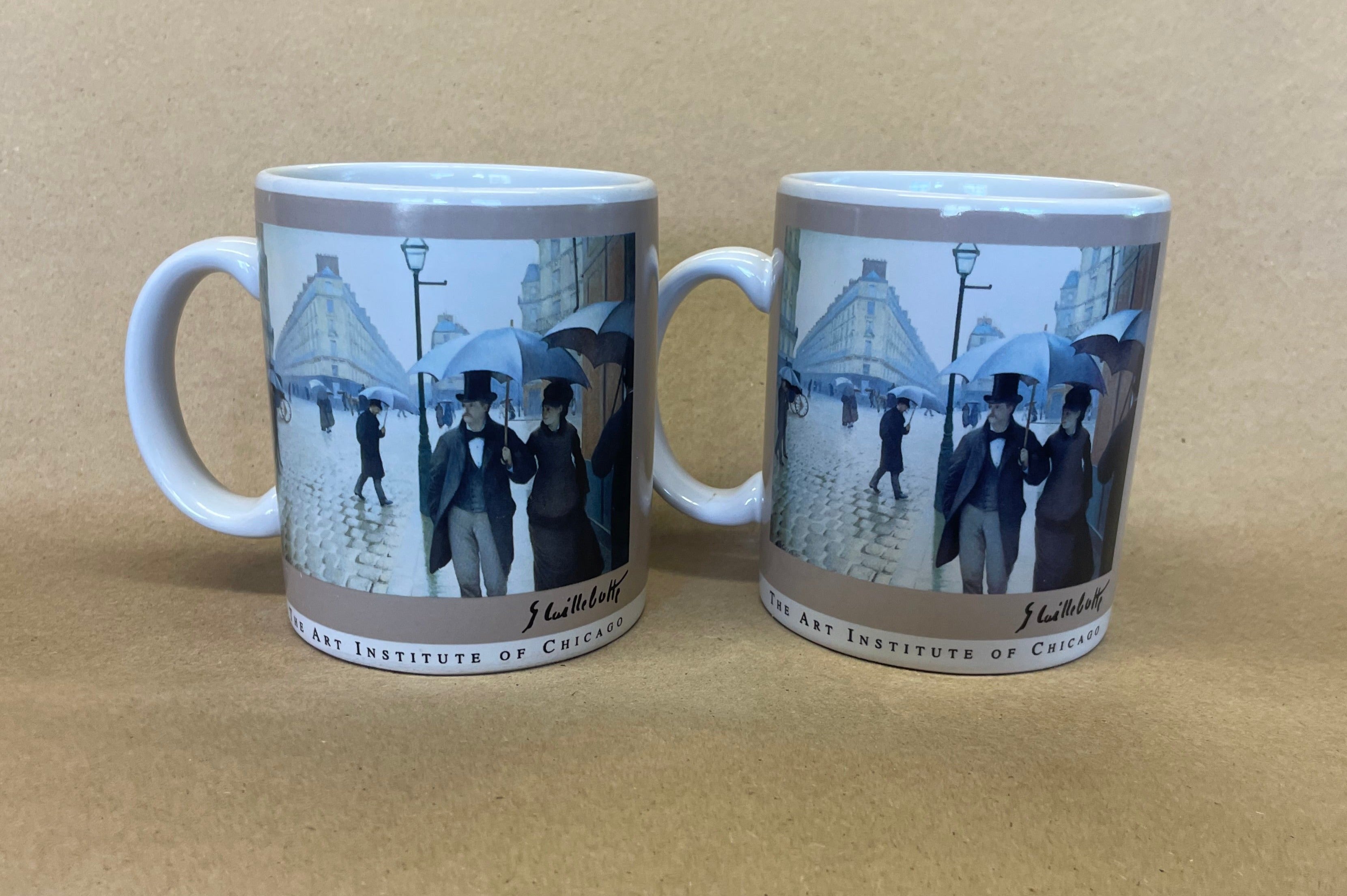 Art Institute Of Chicago Gustave Caillebotte Rainy Days Mugs-1993 Pair