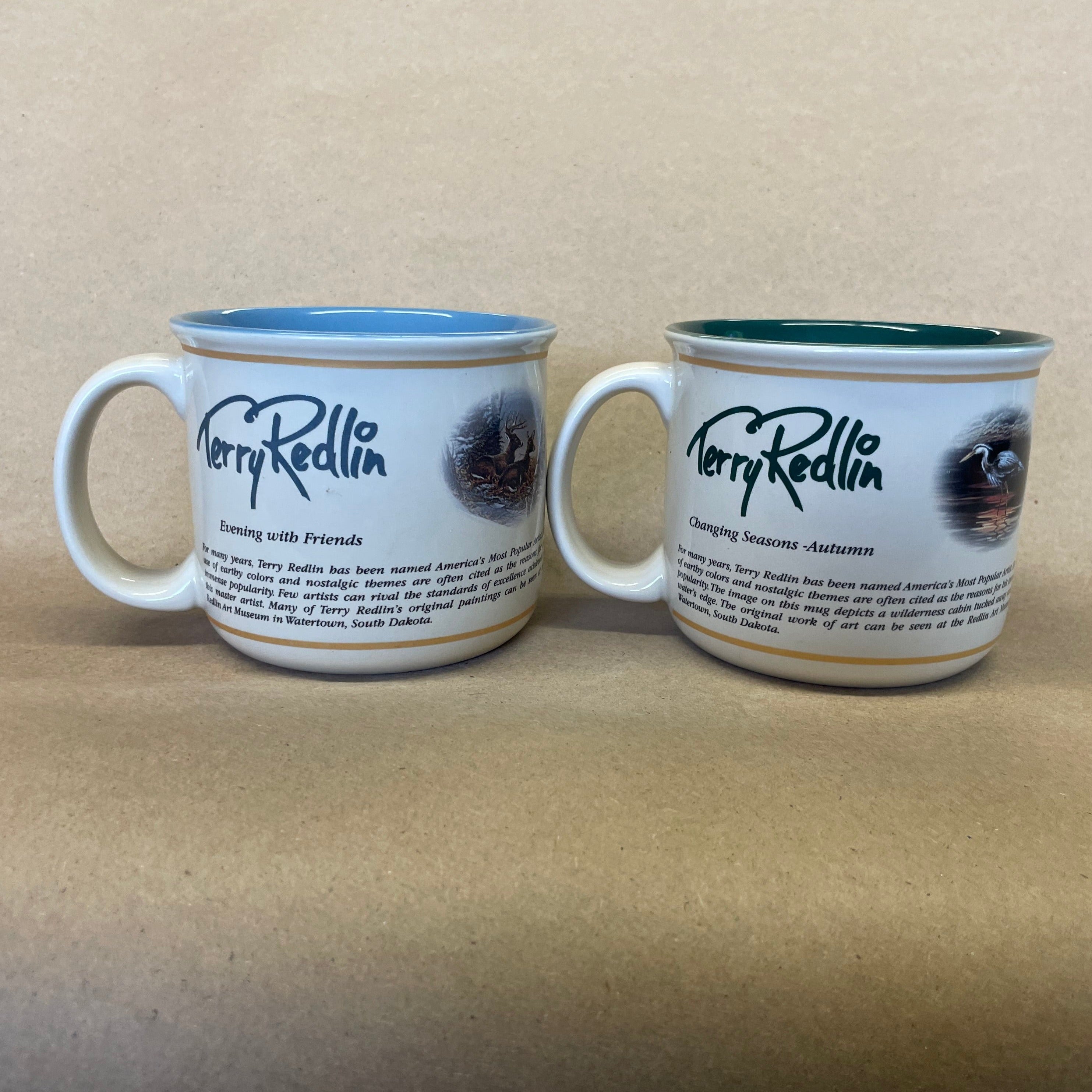 Terry Redlin Autograph Mugs-2002 Pair