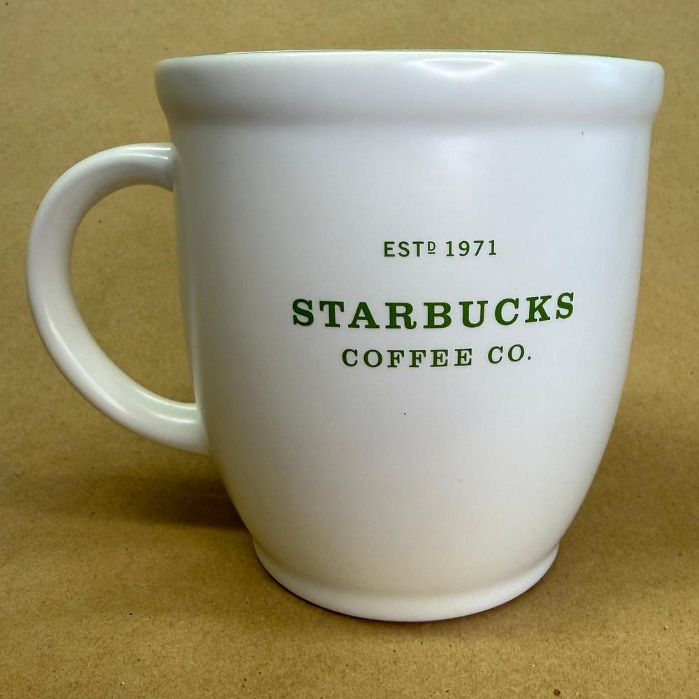 Starbucks White Est. 1971 Green Inside Mug-2007