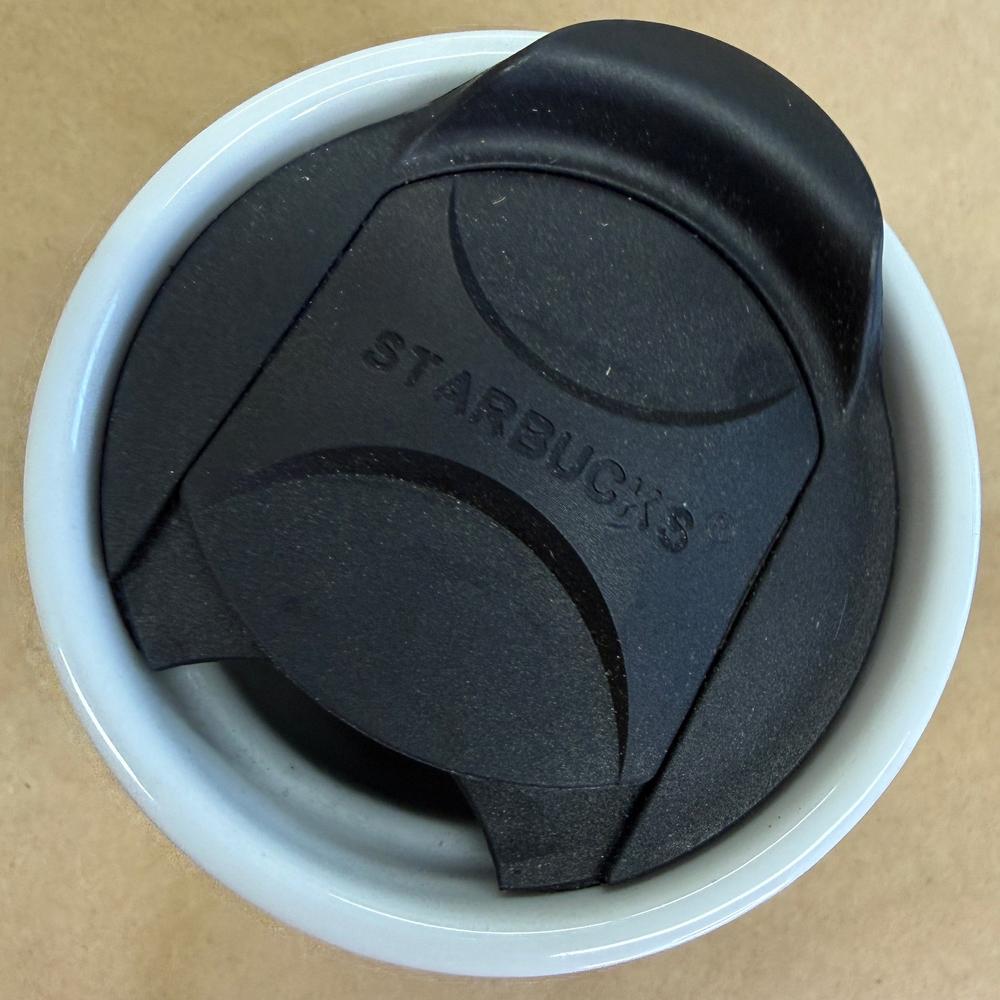 Starbucks White with Green Siren Ceramic Tumbler with Lid-2016