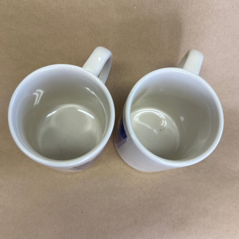 Bryan China Morton Salt 150 Years 1914 and 1956 Logos Mugs-Pair