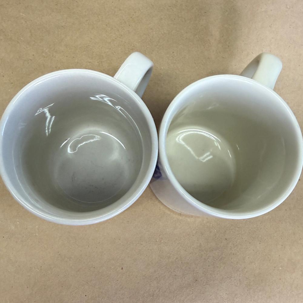 Morton Salt When It Rains It Pours 1921 and 1958 Logos Mugs-Pair