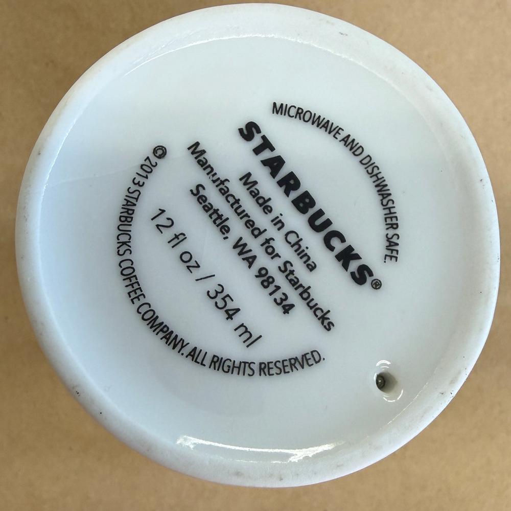 Starbucks White with Green Siren Ceramic Tumbler-2013