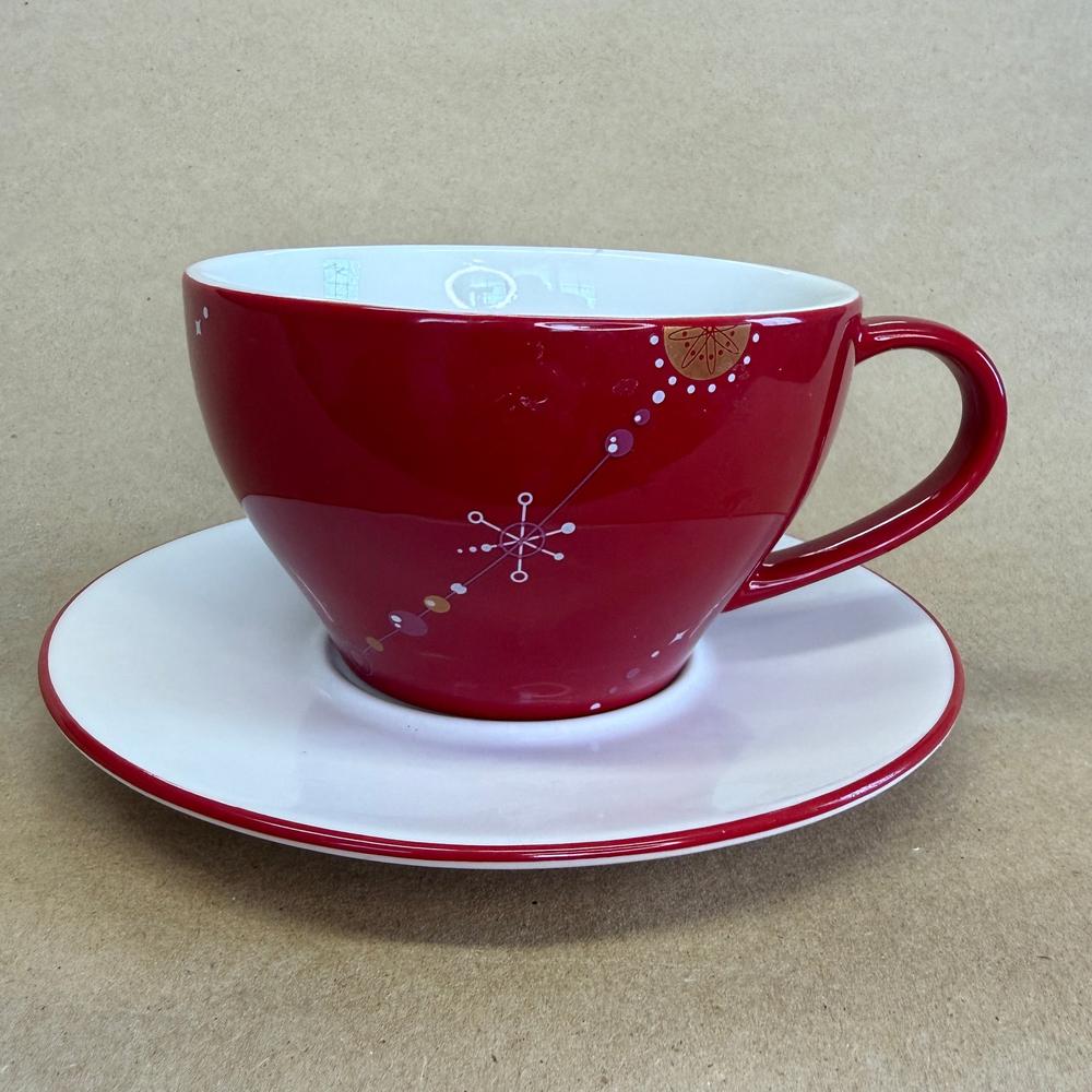 Starbucks Red Holiday Tree with Saucer Mug-2006
