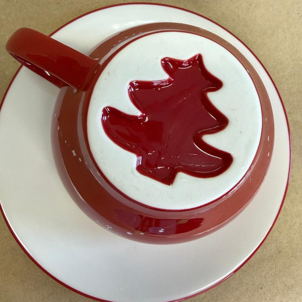 Starbucks Red Holiday Tree with Saucer Mug-2006