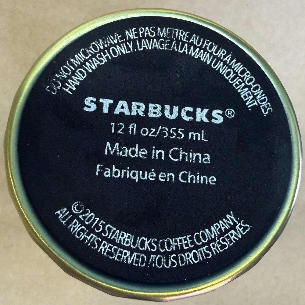 Starbucks Gold and Purple Iridecent Steel and Ceramic Tumbler-2015