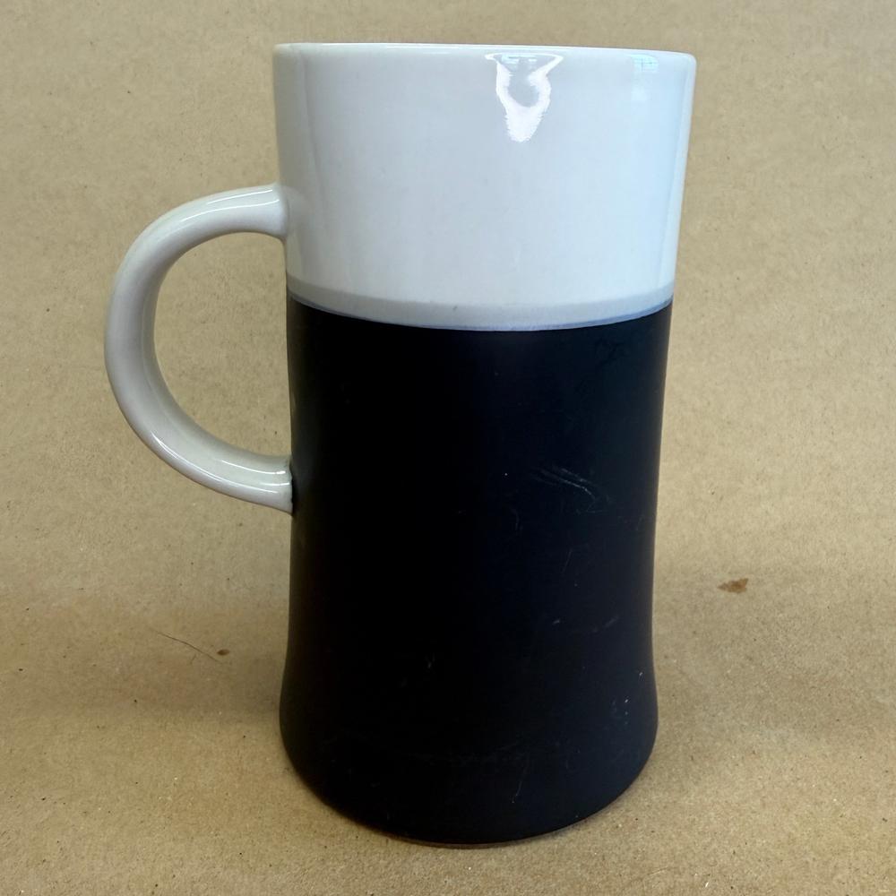 Caribou Coffee Tall Two Toned Cream and Black Mug