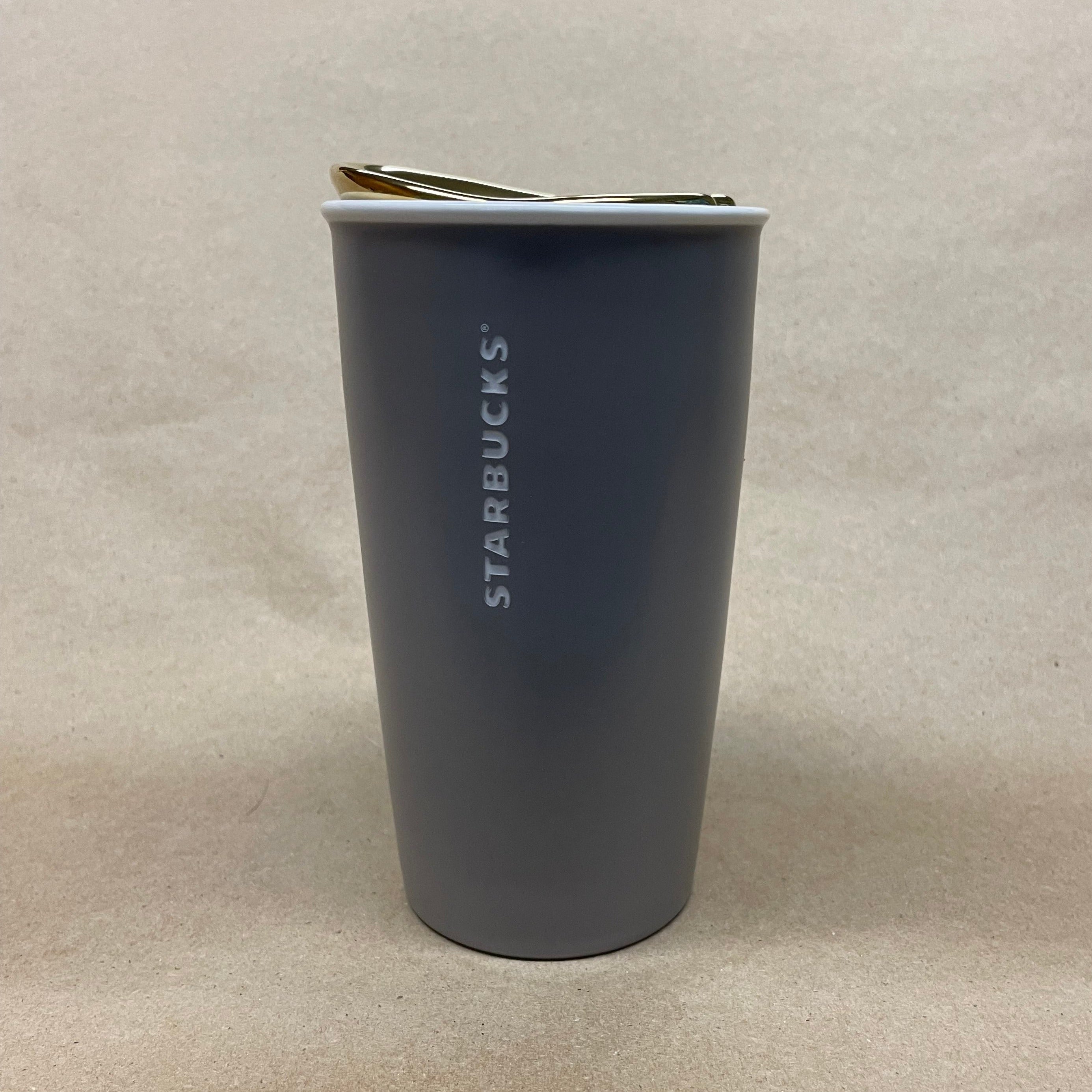 Starbucks Swarovski Anniversary Ceramic Gray & Gold Tumbler Mug-2015