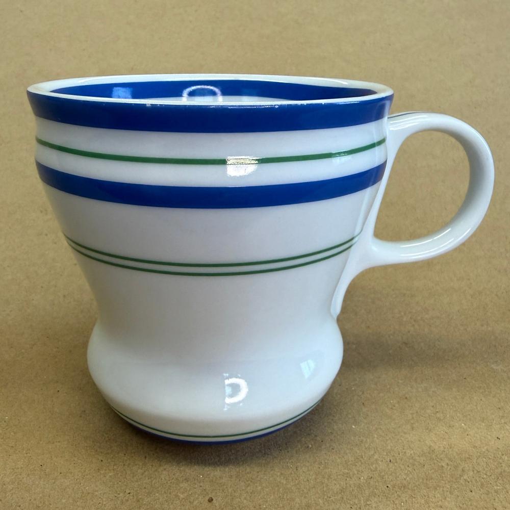 Starbucks Retro Dinner Blue and Green Stripes Mug-2007