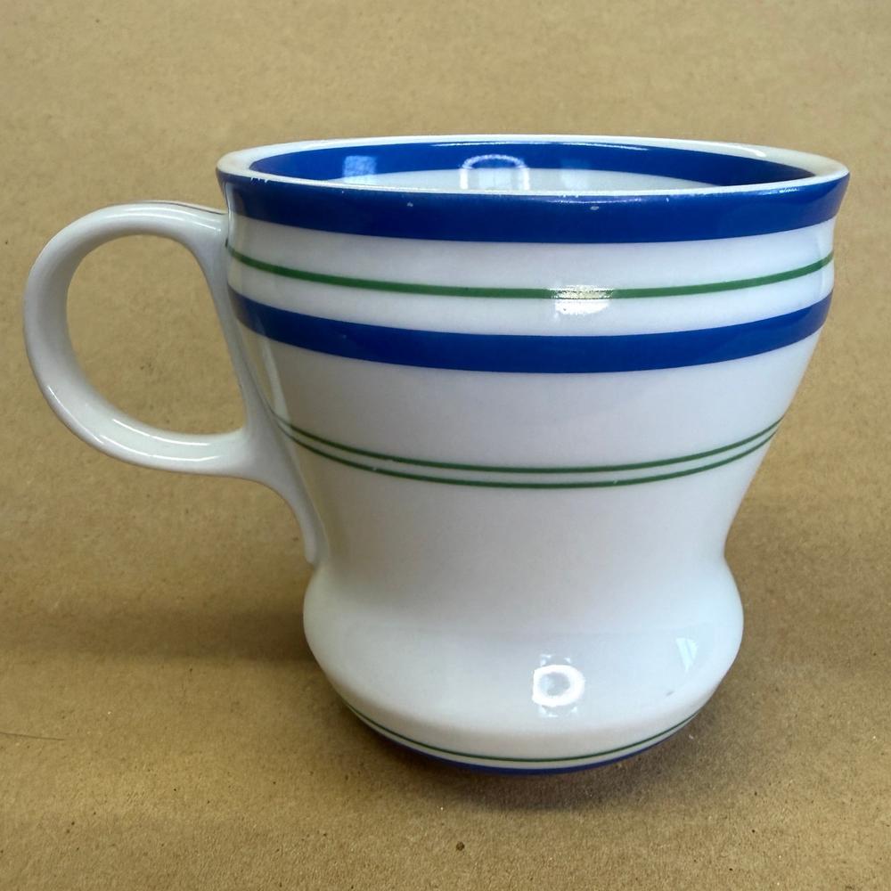 Starbucks Retro Dinner Blue and Green Stripes Mug-2007