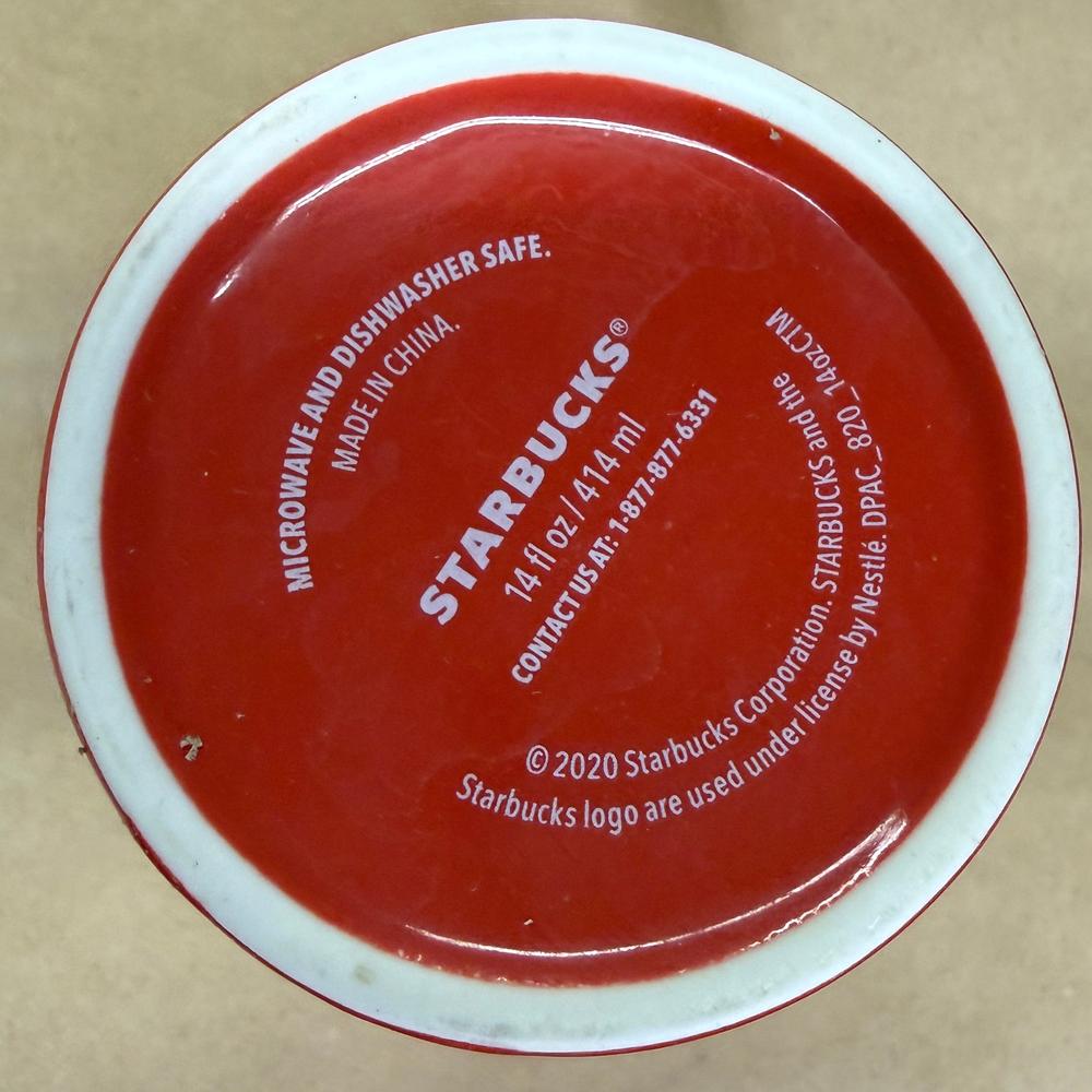 Starbucks Holiday Swirl Fa La La La La Tall Red Mug-2020