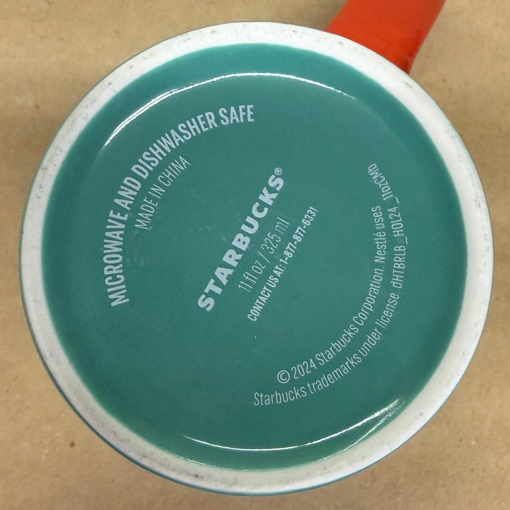 Starbucks Christmas Green and Blue Marbled Mug-2024