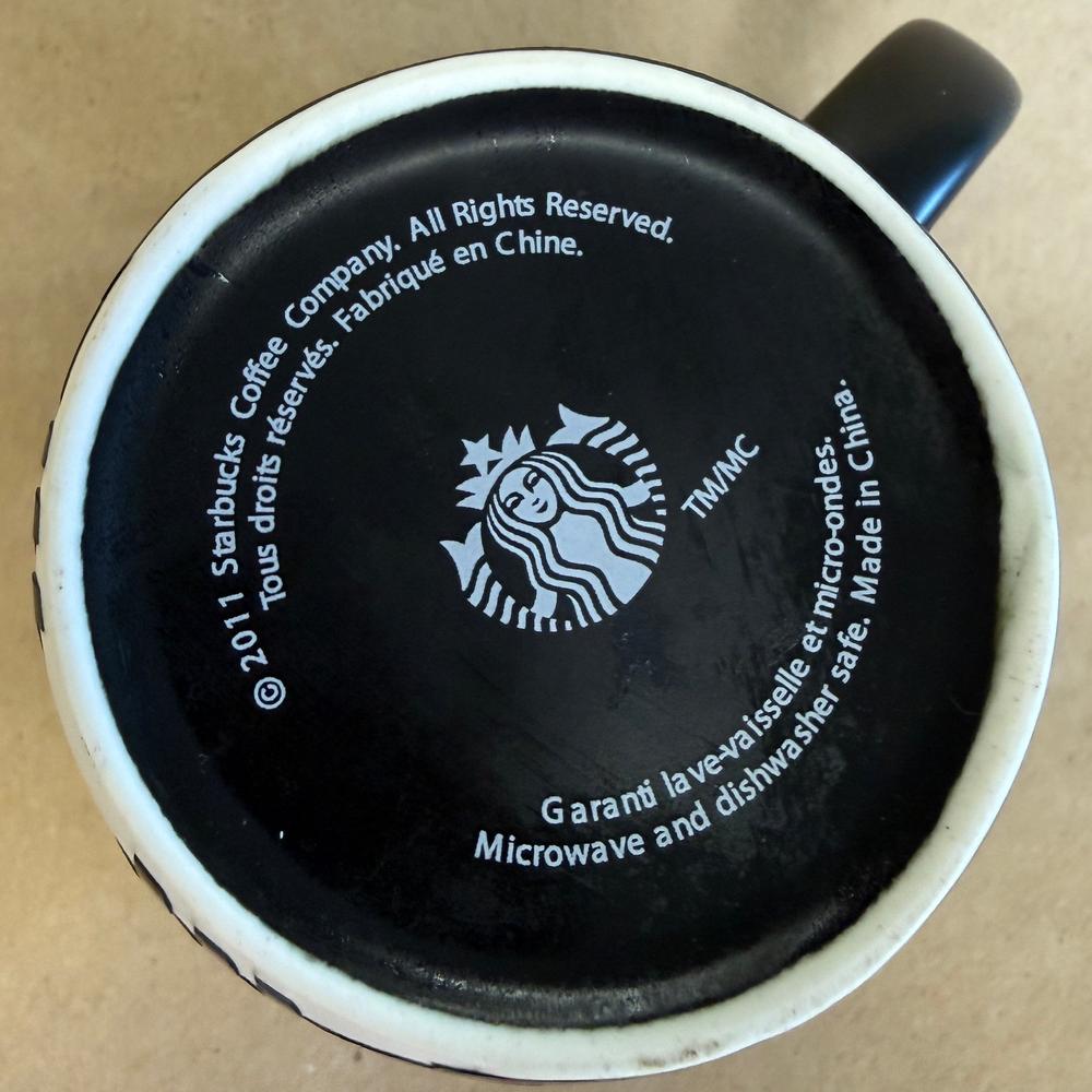 Starbucks Black with Extra Large Etched Siren Mug-2011