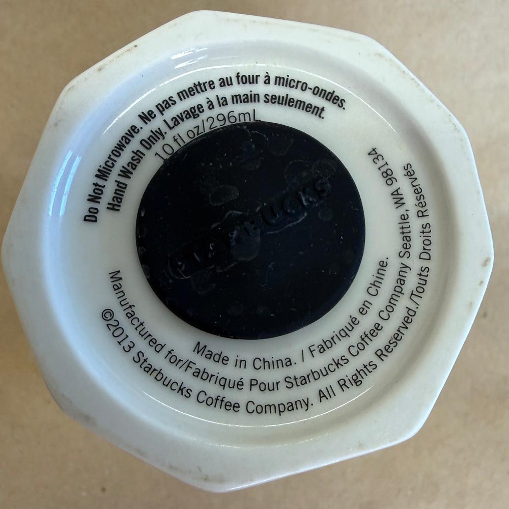 Starbucks White Faceted Siren Tumbler with Lid-2013