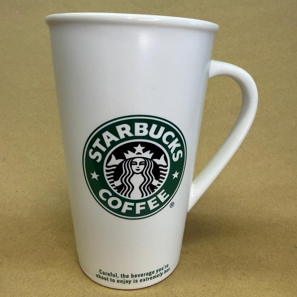 Starbucks Tall White with Green Siren Logo Order Mug-2006