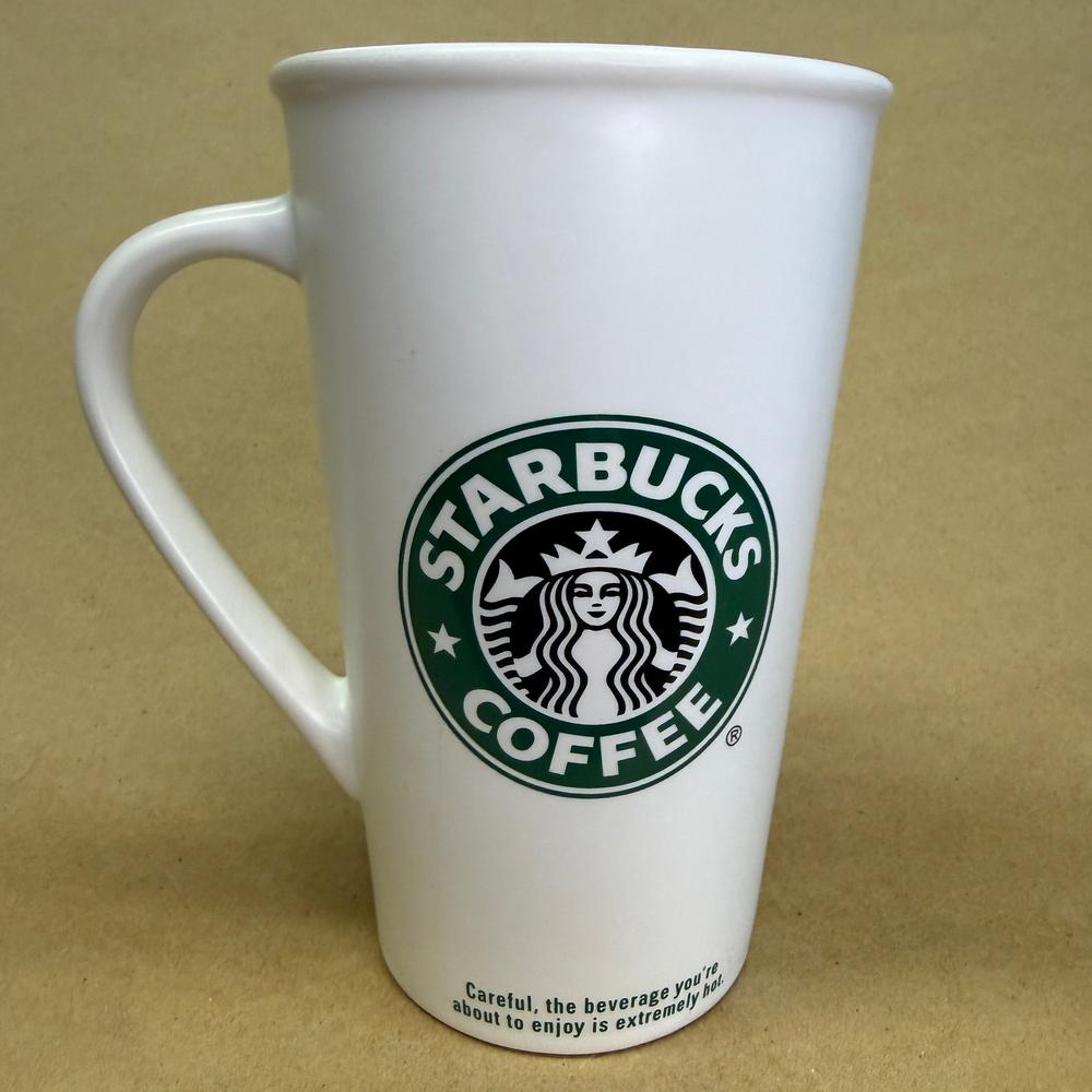 Starbucks Tall White with Green Siren Logo Order Mug-2006