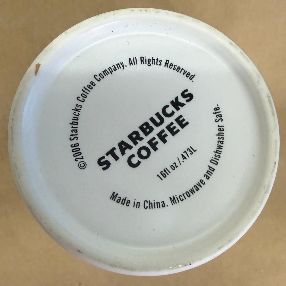 Starbucks Tall White with Green Siren Logo Order Mug-2006