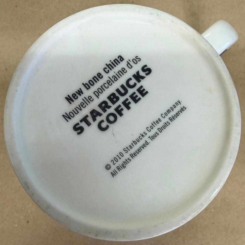 Starbucks New Bone China Blue and White Tazo Passion Mug-2010