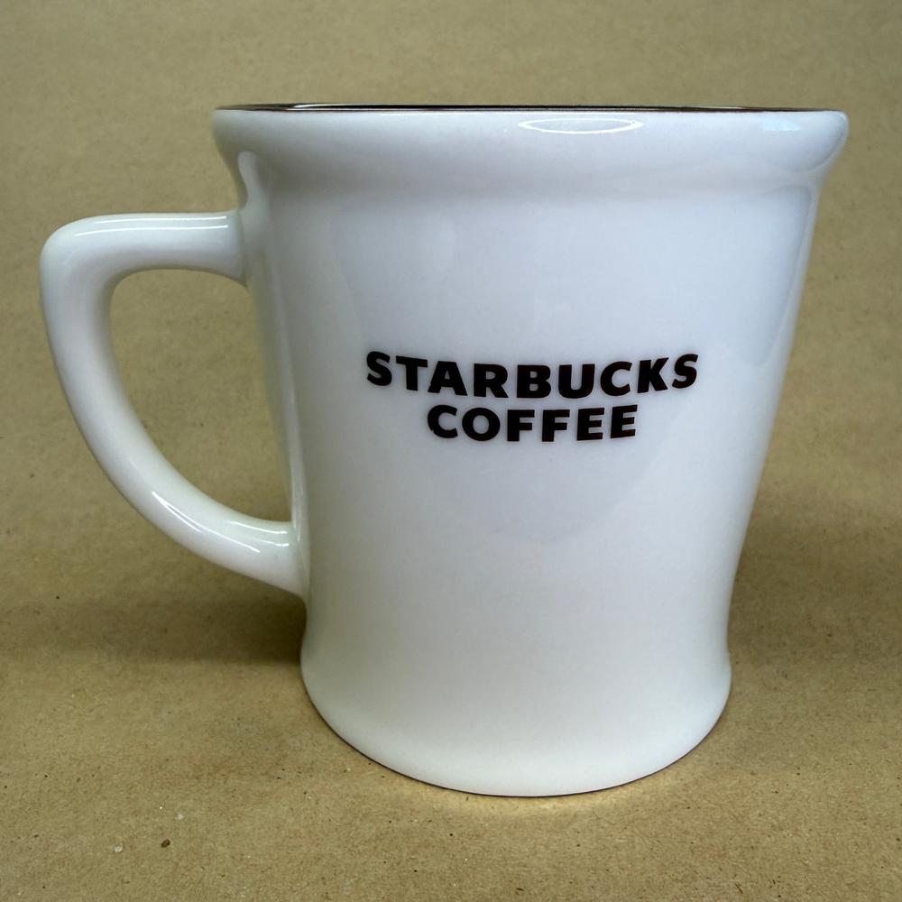 Starbucks New Bone China Black Text Mug-2009