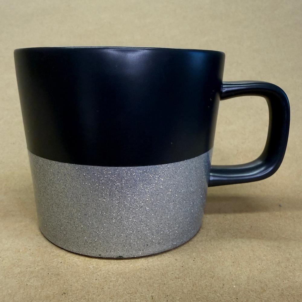 Starbucks Matte Black and Silver Glitter Mug-2018
