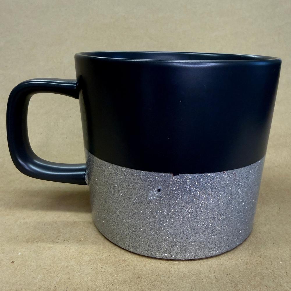 Starbucks Matte Black and Silver Glitter Mug-2018
