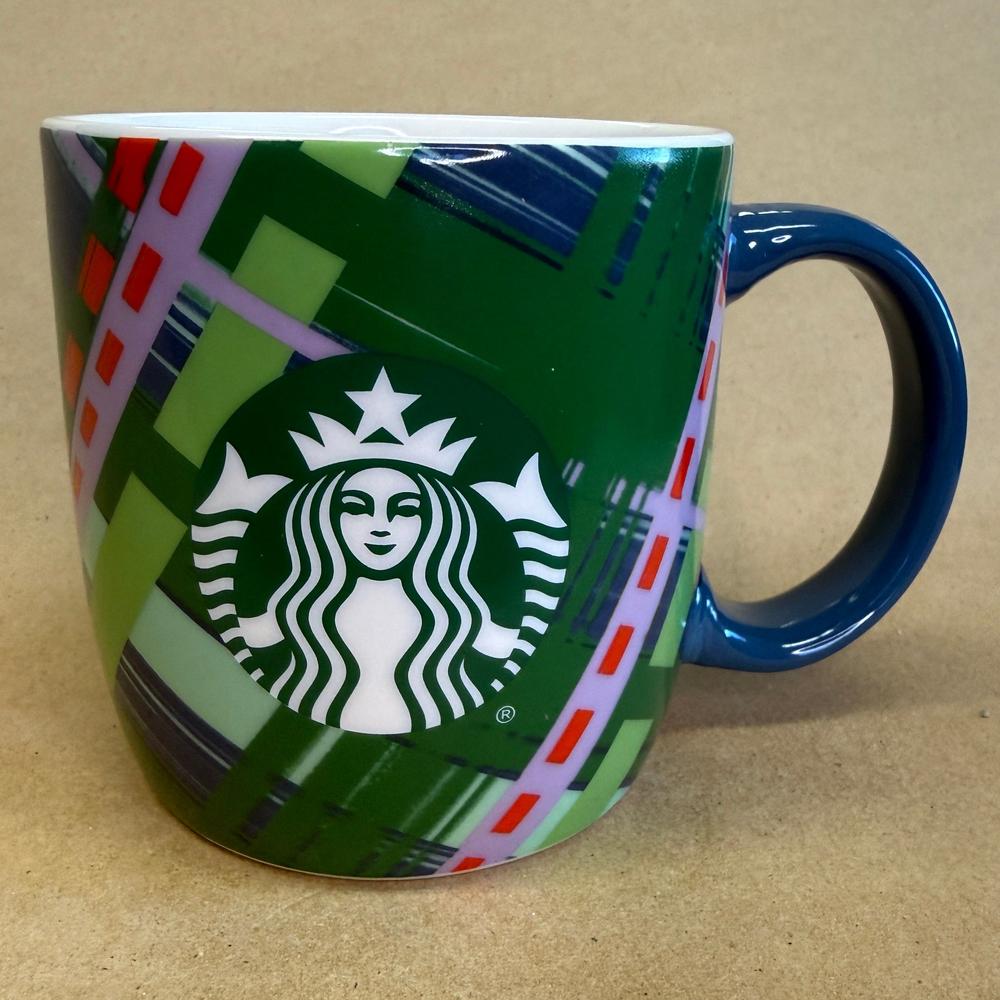 Starbucks Christmas Green Plaid and Ribbon Mug-2020