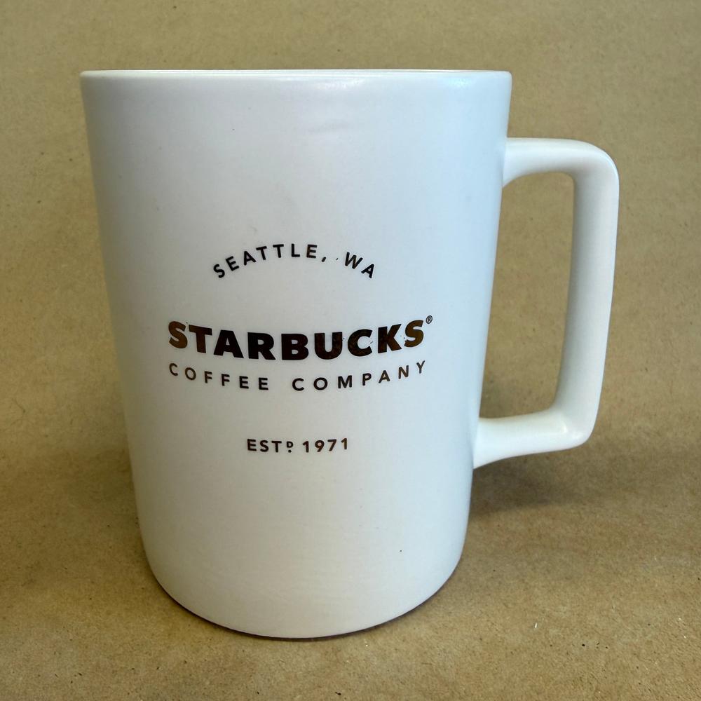 Starbucks White Est. 1971 Square Handle Mug-2016