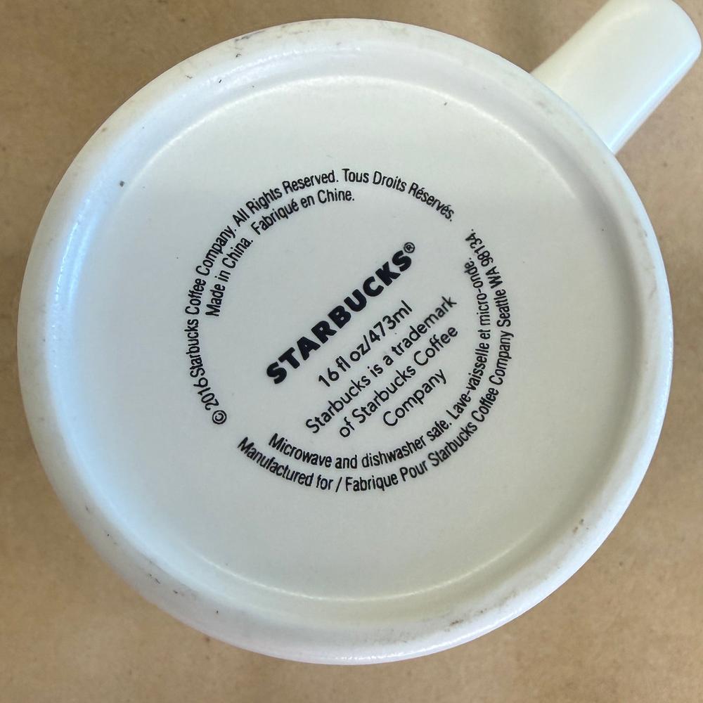 Starbucks White Est. 1971 Square Handle Mug-2016