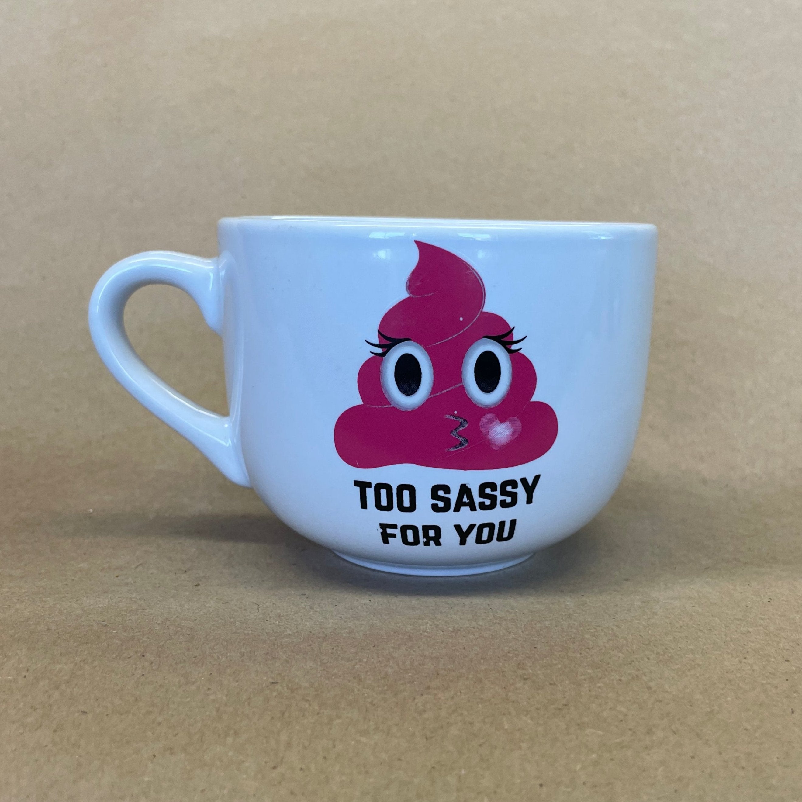 Too Sassy For You Pink Poop Emogi Mug