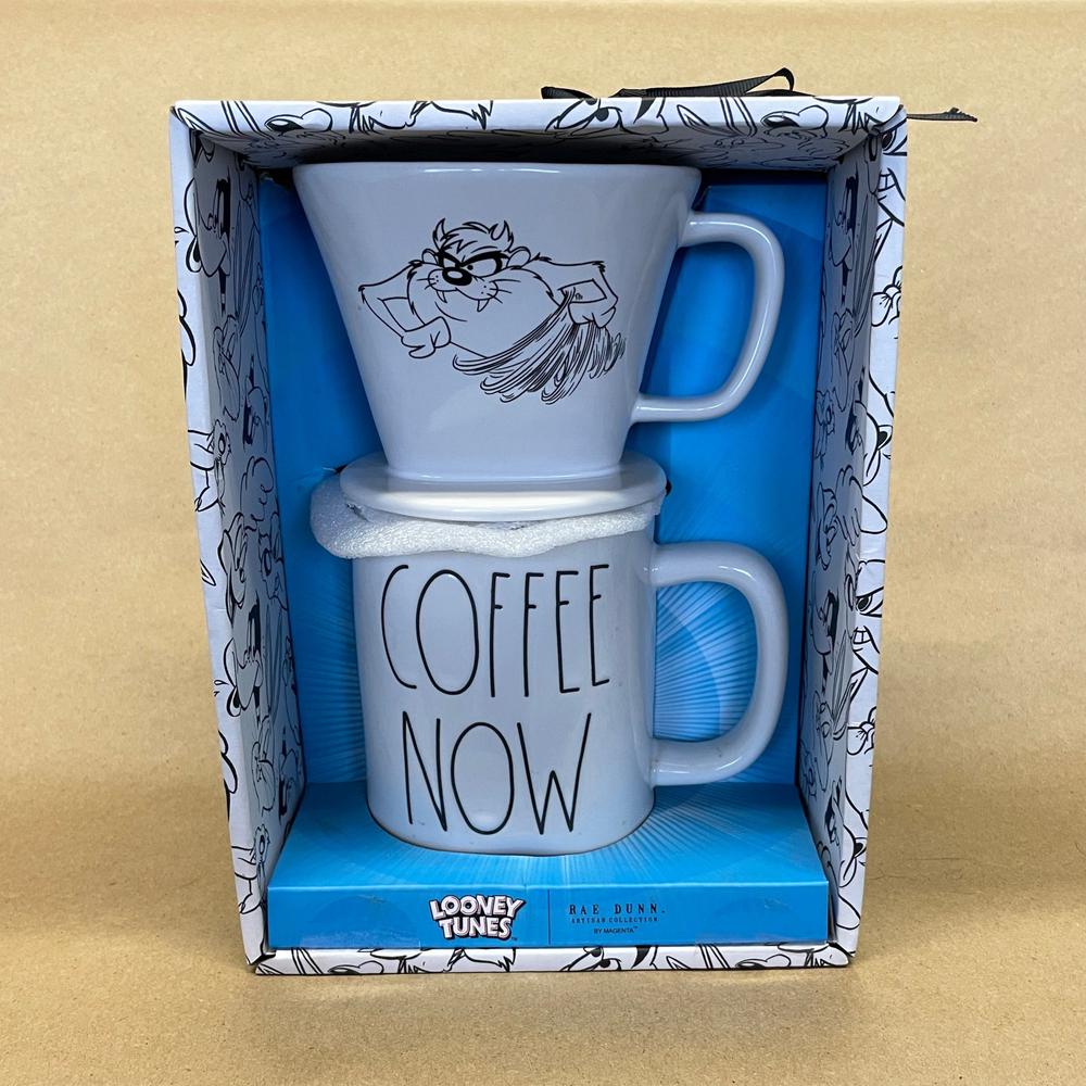 Rae Dunn Looney Tunes TAZ Coffee Now Drip Set BNIB Mug