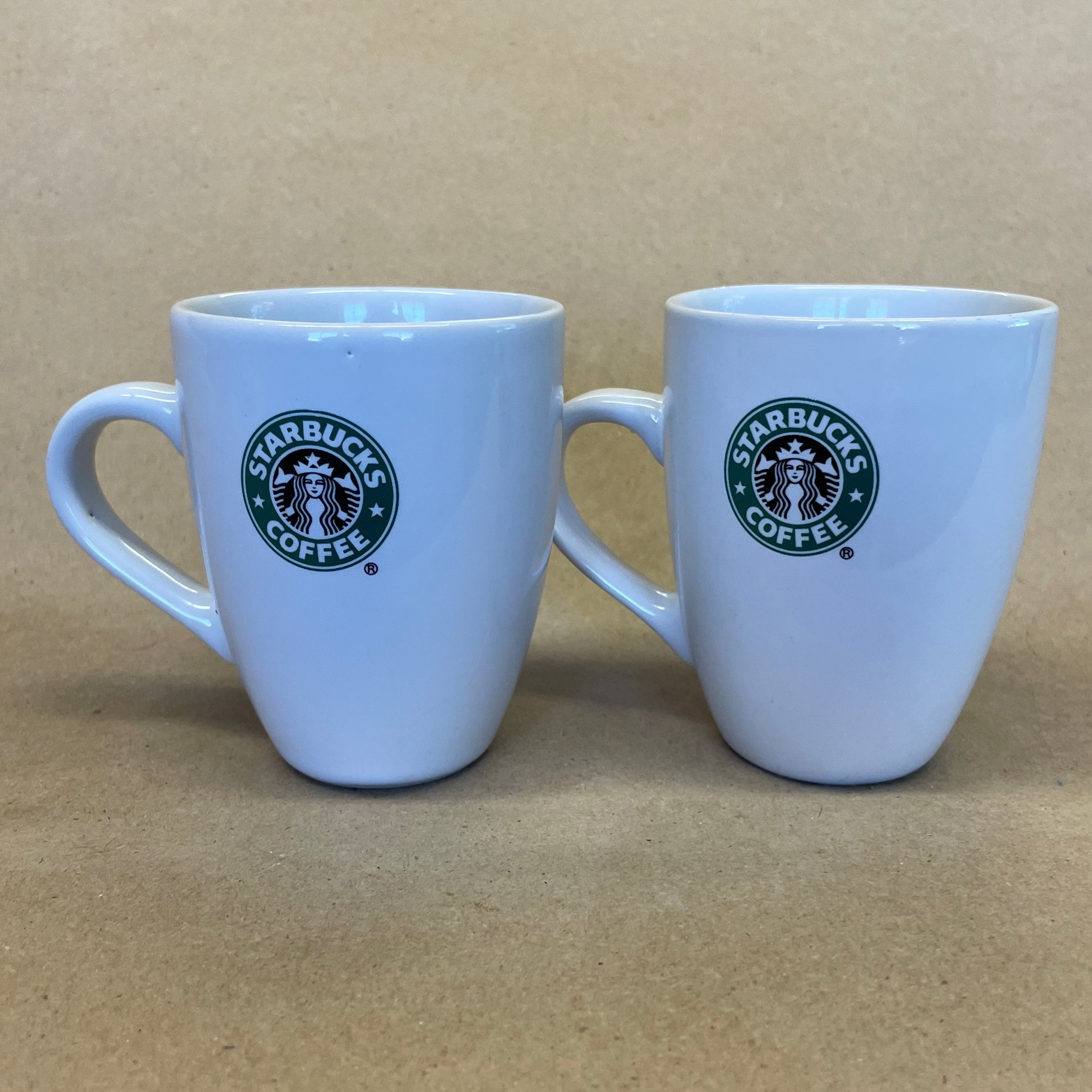 Starbucks Small White with Green Logo Mug-2007 Pair