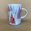 Starbucks White with Abstract Christmas Trees Mug-2017