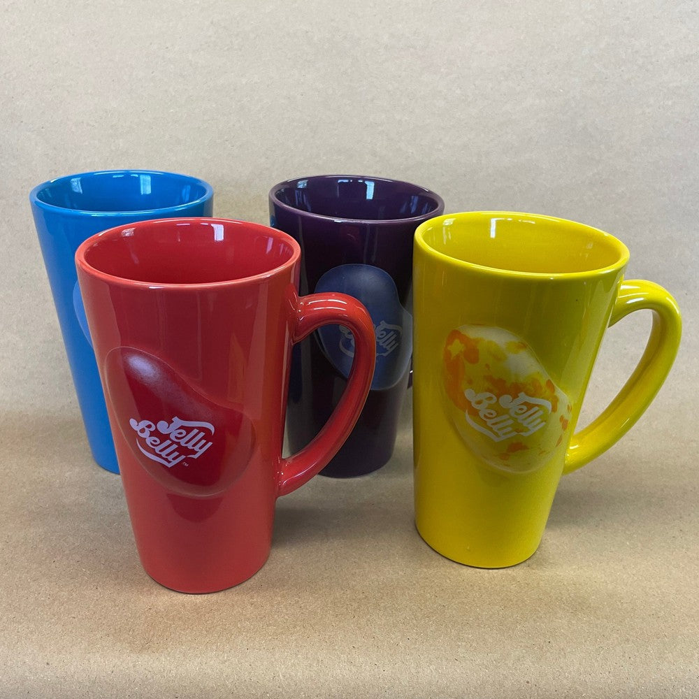 Jelly Belly Flavor Definitions Embossed Tall Mugs-2012 Set of 4