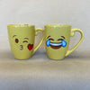 Laugh Out Loud, Wink Kiss XOXO Emogi Mugs-Pair