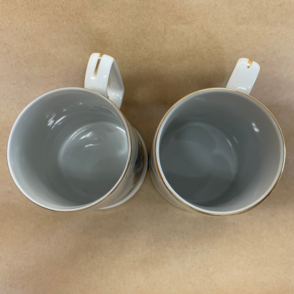 Norman Rockwell Looking Out To Sea and River Pilot Mugs-1985 Pair