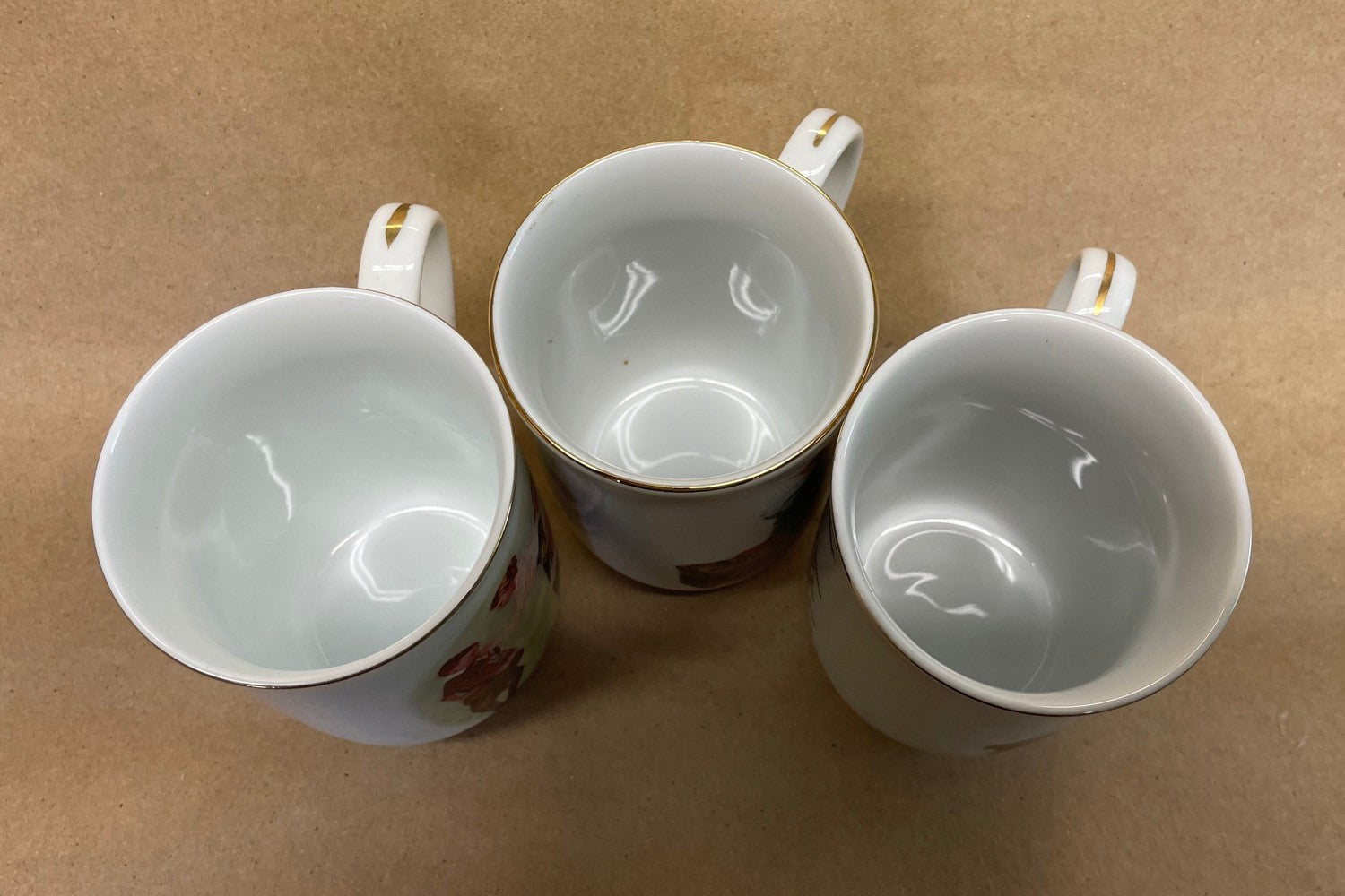 Norman Rockwell Museum Collection Gold Rimmed Mugs-Trio