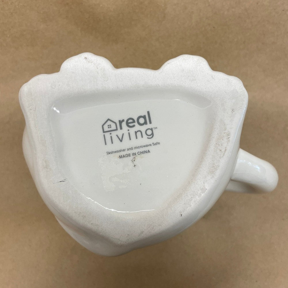 Real Living Sculptured White Dog with Scarf Mug