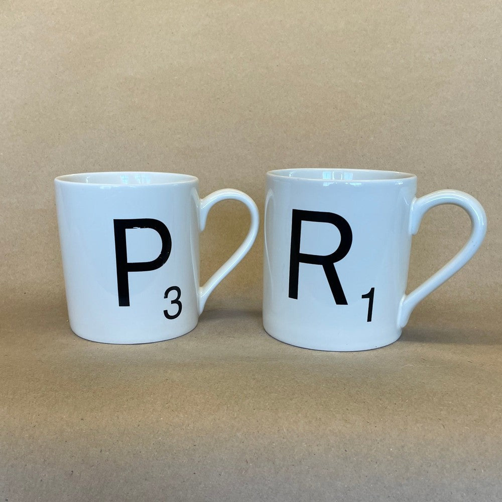 Scrabble Letters P3 & R1 Mugs-2013-14 Pair