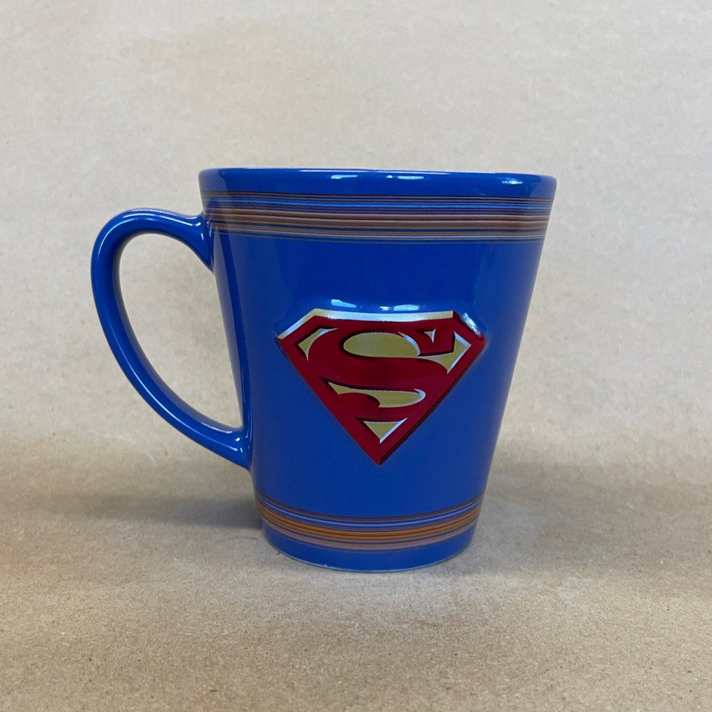 Six Flags Superman Embossed Logo Mug