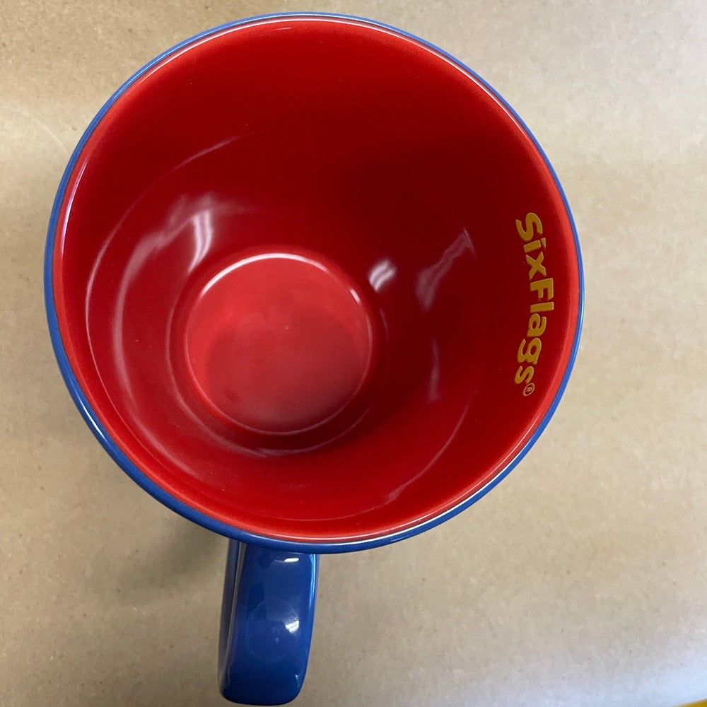 Six Flags Superman Embossed Logo Mug