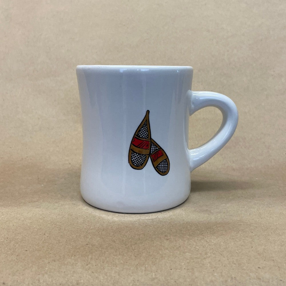 Snowshoes Heavy Milk Glass Mug