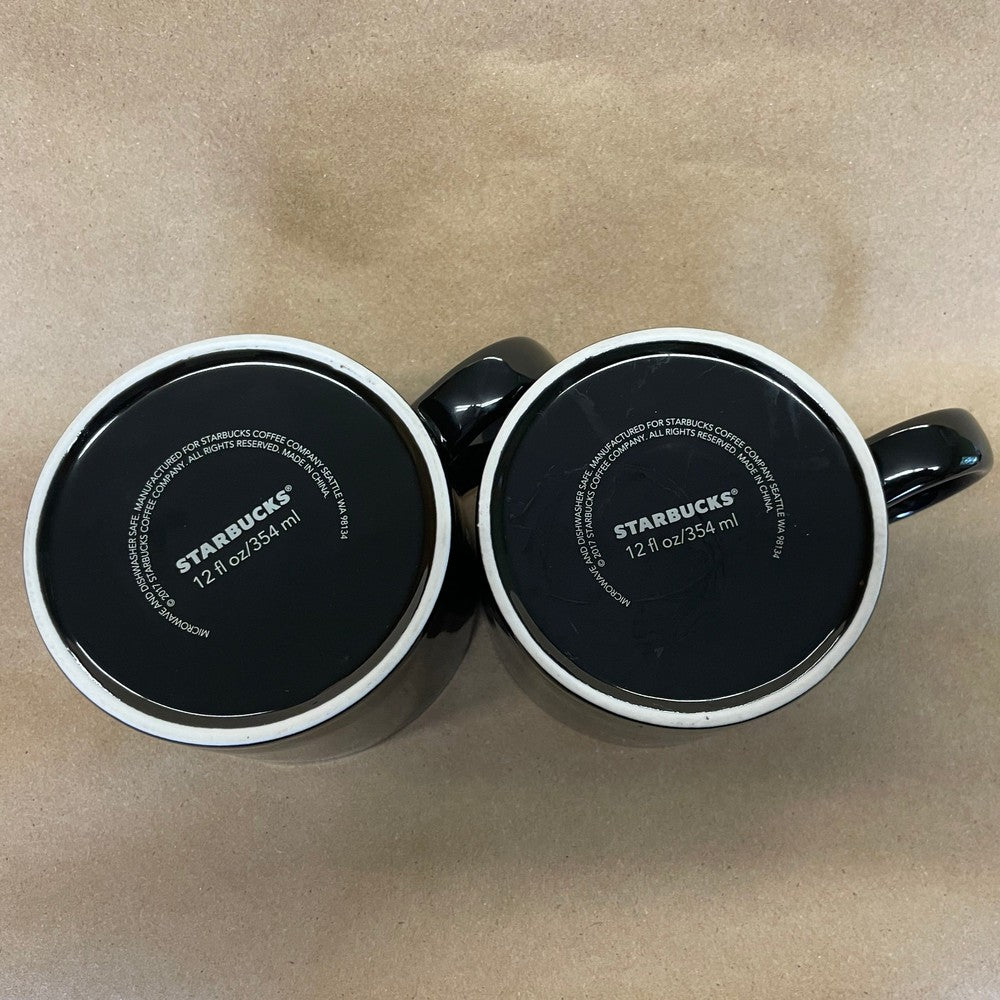 Starbucks All Black Mugs-2017 Pair