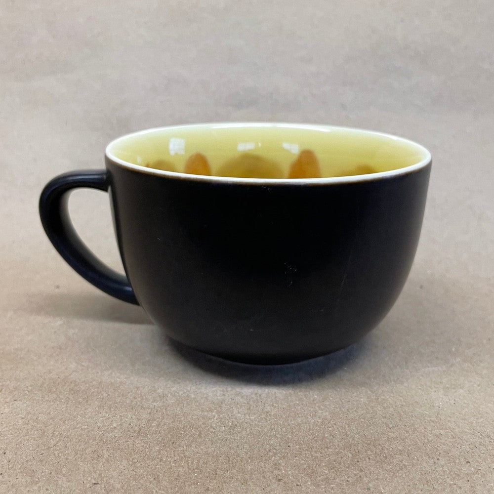 Starbucks Black Matte New Bone China Yellow Sunflower Mug-2012