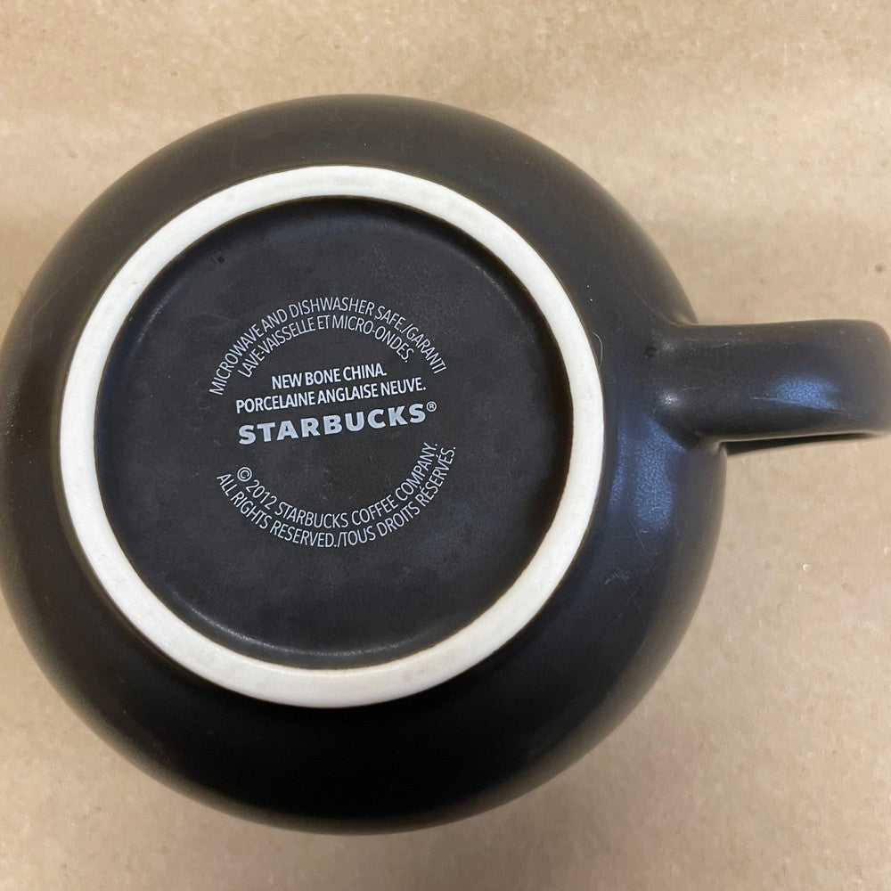 Starbucks Black Matte New Bone China Yellow Sunflower Mug-2012