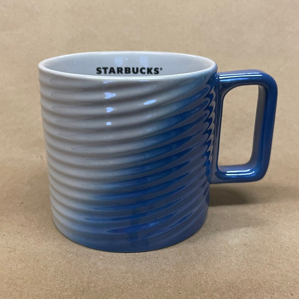 Starbucks Blue and White Textured Ombre Mug-2022
