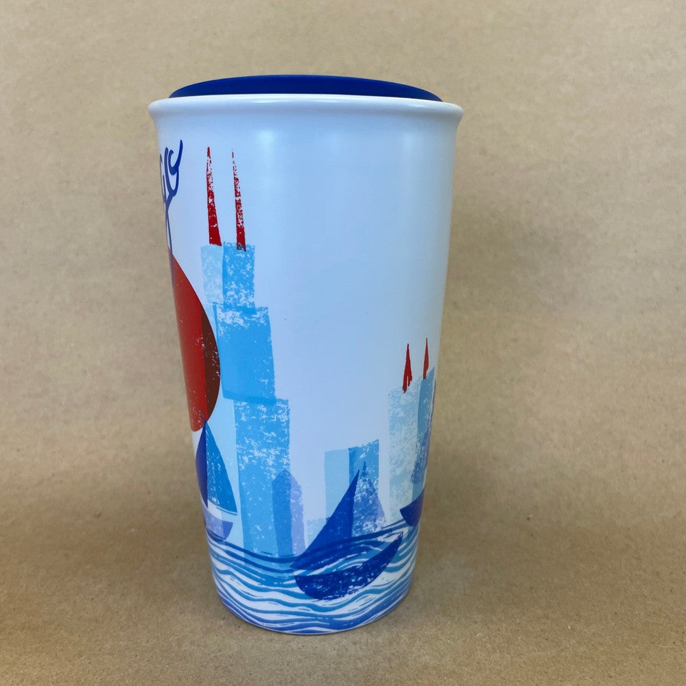 Starbucks Chicago Ceramic Sailboat Tumbler Mug-2016